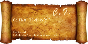 Cifka Ildikó névjegykártya
